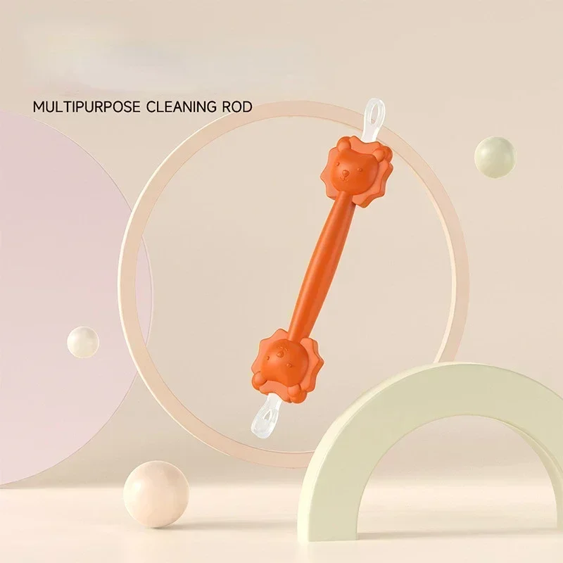 Tpe limpador de bebê colher de cera macia dupla cabeça curette selecionador nariz limpador de silicone orelha cotonetes de algodão do bebê pinças limpas