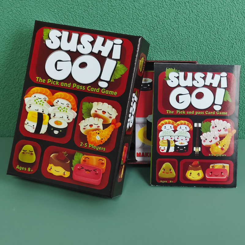 Sushi Go Family รวบรวมการ์ดเกม, เกมไพ่สนุก, เกมกระดานสำหรับปาร์ตี้เกมแบบโต้ตอบ, kado Kecil สร้างสรรค์, อุปกรณ์เสริมสำหรับวันหยุด