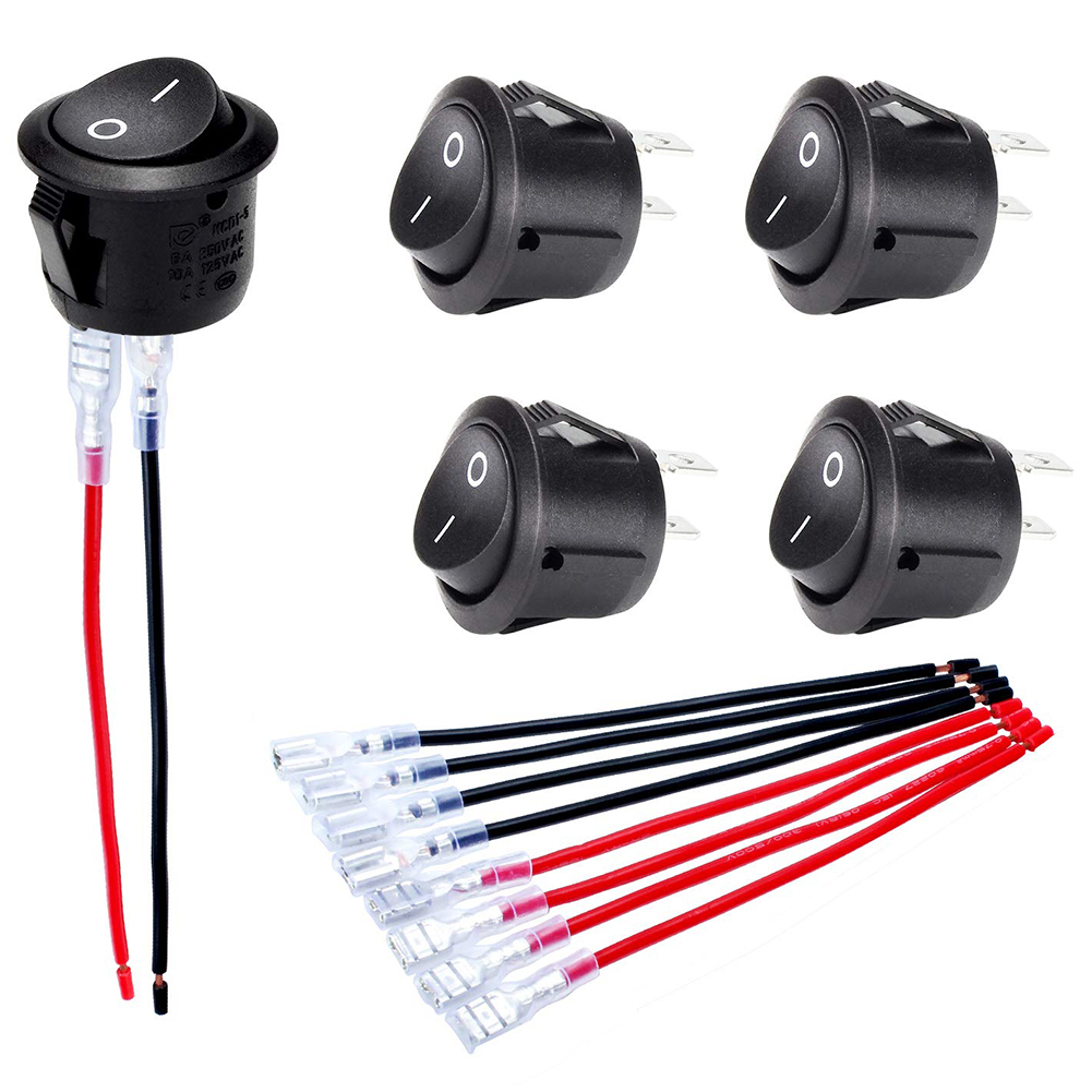 10/5PCS ON/OFF Interruttore A Bilanciere Rotondo Interruttore A Levetta 2-pin SPST 12V 24V Auto Barca Marine Toggle Interruttore A Bilanciere pulsante Accessorio