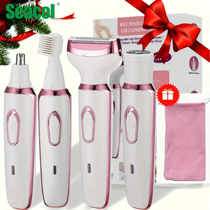 4-in-1 Elektrische Haarverwijderaar voor Vrouwen, Multifunctionele Elektrische Scheerapparaat & Trimmer Set, Bikini Trimmer voor Vrouwen