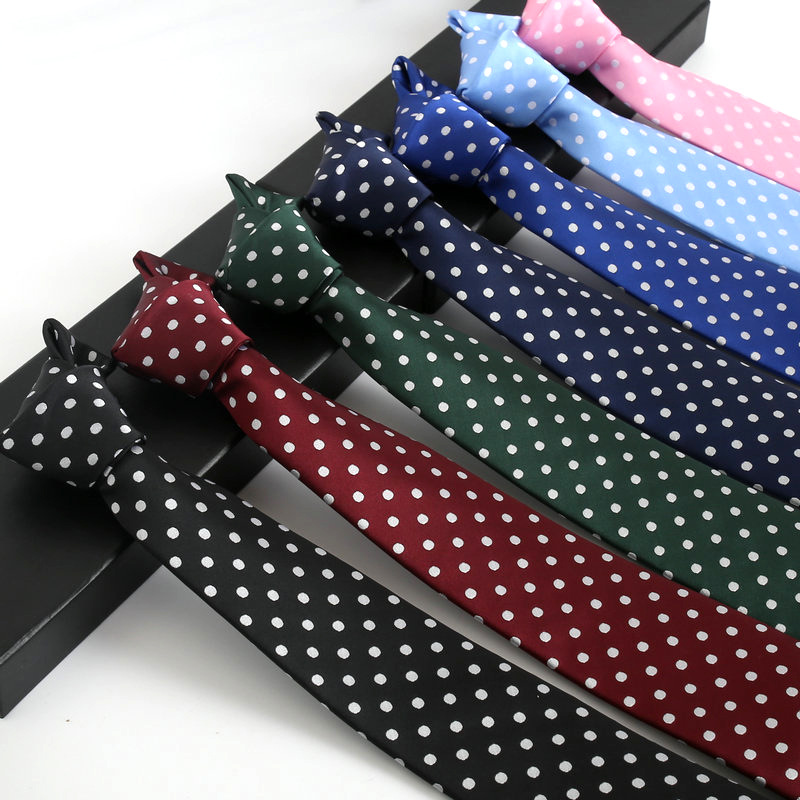 Corbata de lunares de moda para hombre, corbata Formal de negocios de 8CM, regalo de boda, accesorios de corbata naranja, azul y rojo