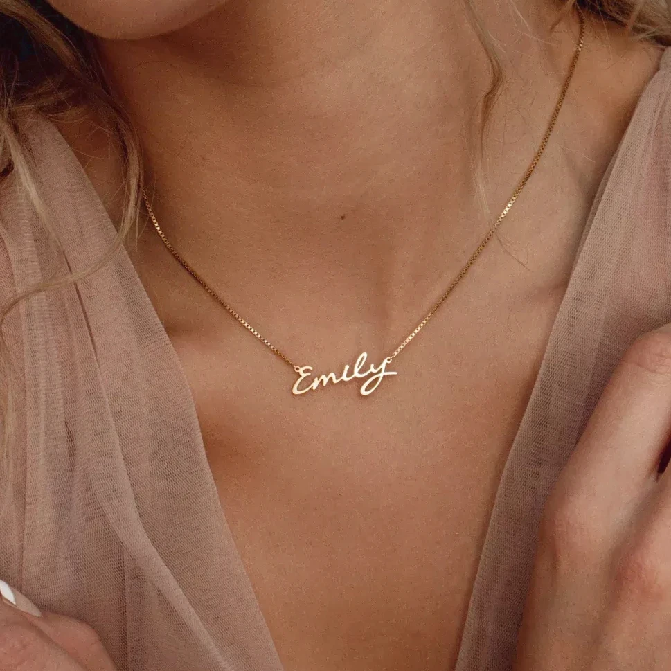 Personalisierte Name Halskette Edelstahl Benutzerdefinierte Schmuck Handgemachte Typenschild Anhänger Box Ketten Halsband Frauen Männer Weihnachten Geschenke