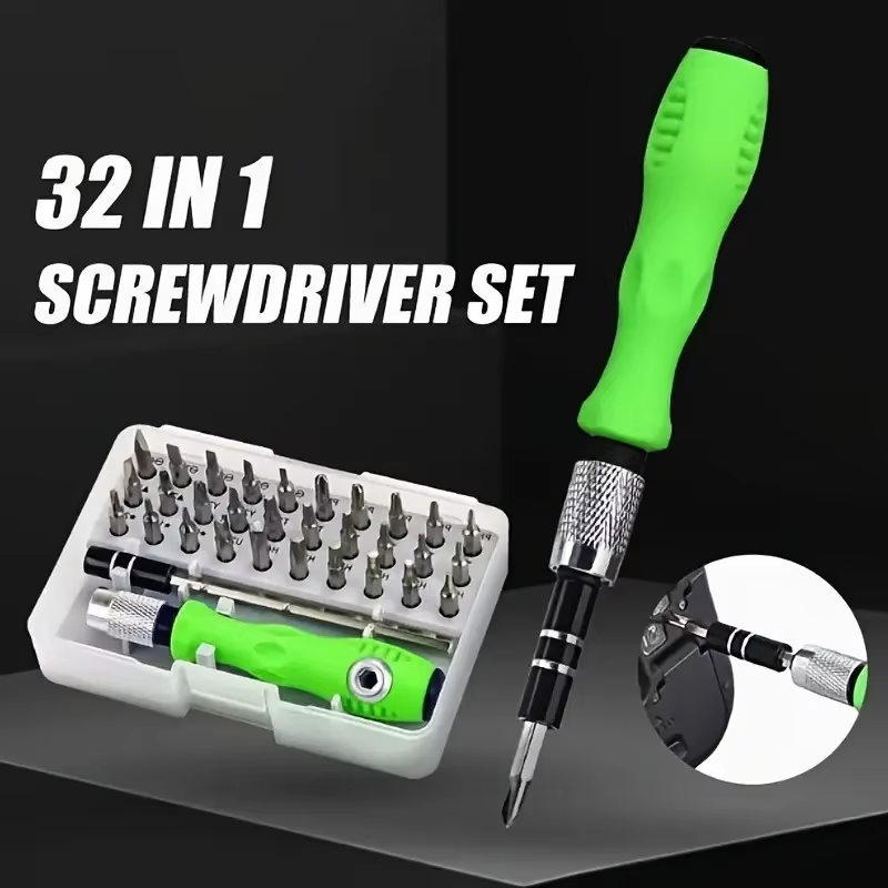 32 em 1 conjunto de chave de fenda magnética precisão chave de fenda bits reparação torx catraca chave de fenda para telefone portátil antiderrapante ferramenta de mão