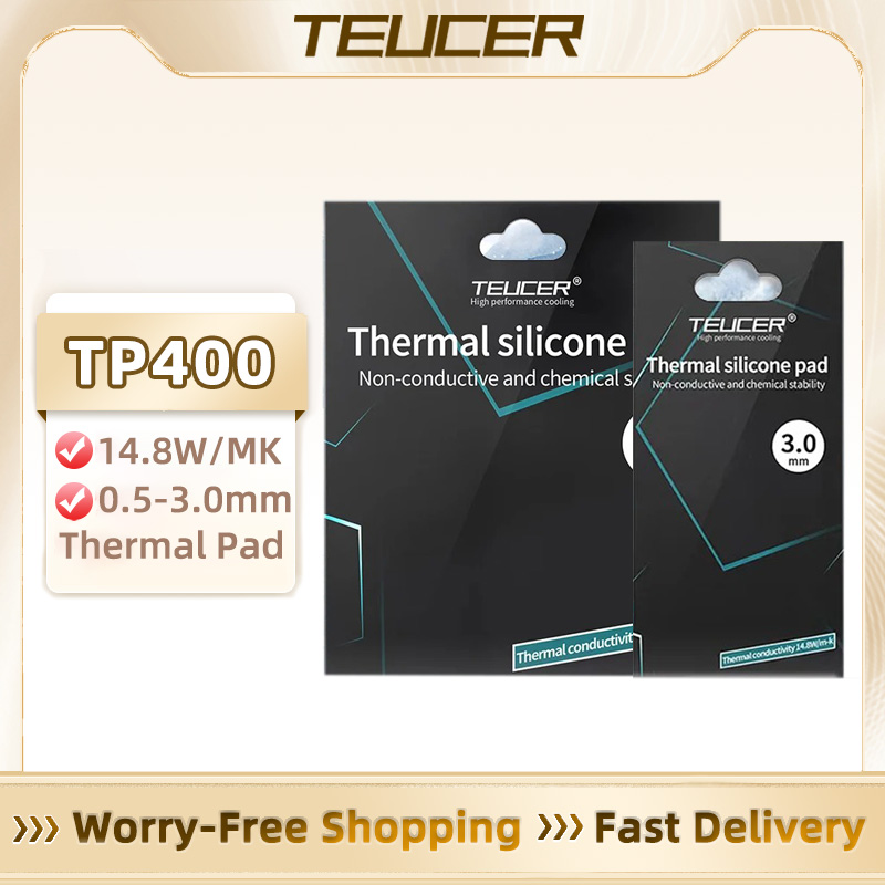TEUCER-almohadilla térmica TP400 14,8 W/MK, tarjeta gráfica CPU/GPU, disipador térmico para ordenador portátil, almohadillas térmicas de refrigeración, placa base, almohadilla de grasa de silicona