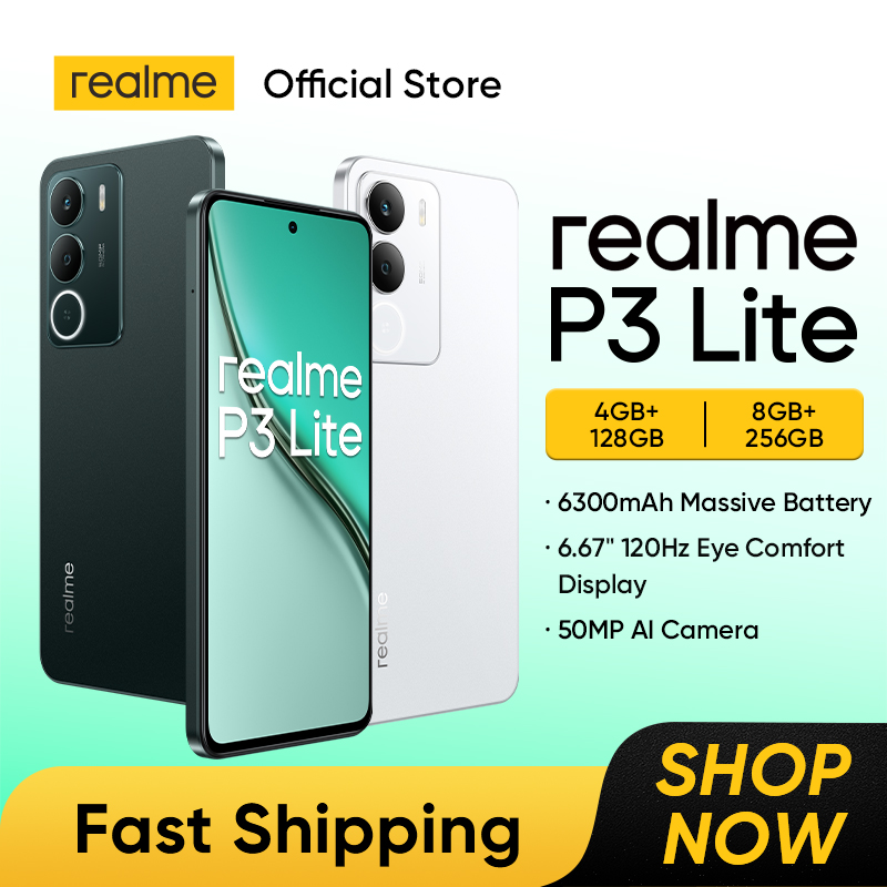 [신제품] 리얼미 P3 라이트 스마트폰 6300mAh 배터리 15W 충전 6.67인치 120Hz 디스플레이 50MP AI 카메라 옥타코어 프로세서 NFC