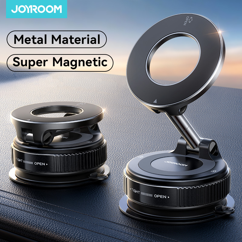 Магнитный держатель для телефона Joyroom с вакуумной присоской, автомобильный держатель для телефона с вращением на 360 градусов °   Металлическая подставка для iPhone, Samsung, Xiaomi