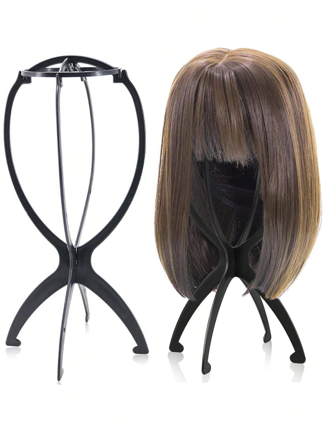 Suporte Dobrável para Perucas (1/2/3 Peças) - Expositor Portátil de Plástico para Chapéus, Ajustável e Durável, Ideal para Barbearias, Salões de Beleza e Uso Doméstico