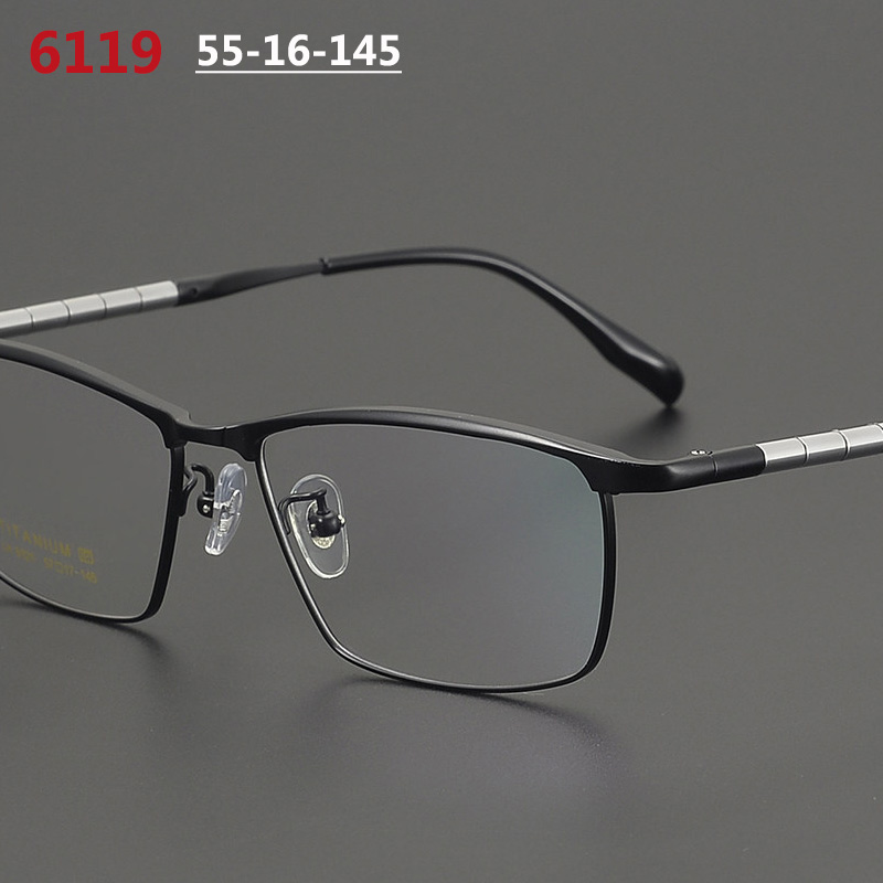Gafas japonesas hechas a mano para hombre, montura rectangular de titanio, gafas cuadradas de negocios, gafas ultraligeras, gafas masculinas