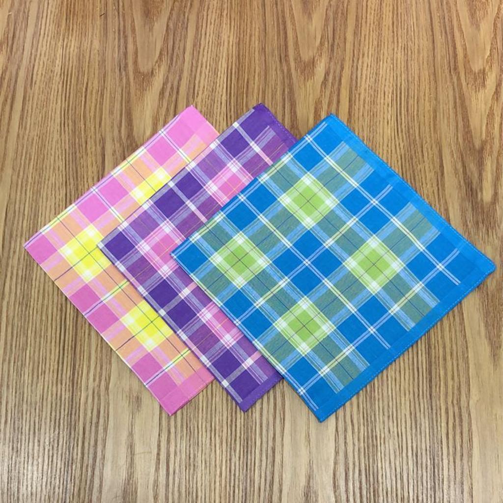 Lenços xadrez de algodão lenço de bolso quadrado para homens e mulheres