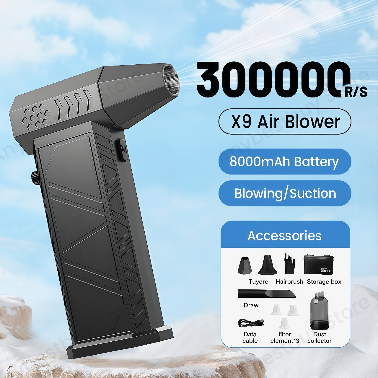 X9 turbo ventilador jet 300000rpm turbo jet ventilador sem escova aspirador de pó para pc/teclado/casa/carro limpeza ar espanador ventilador