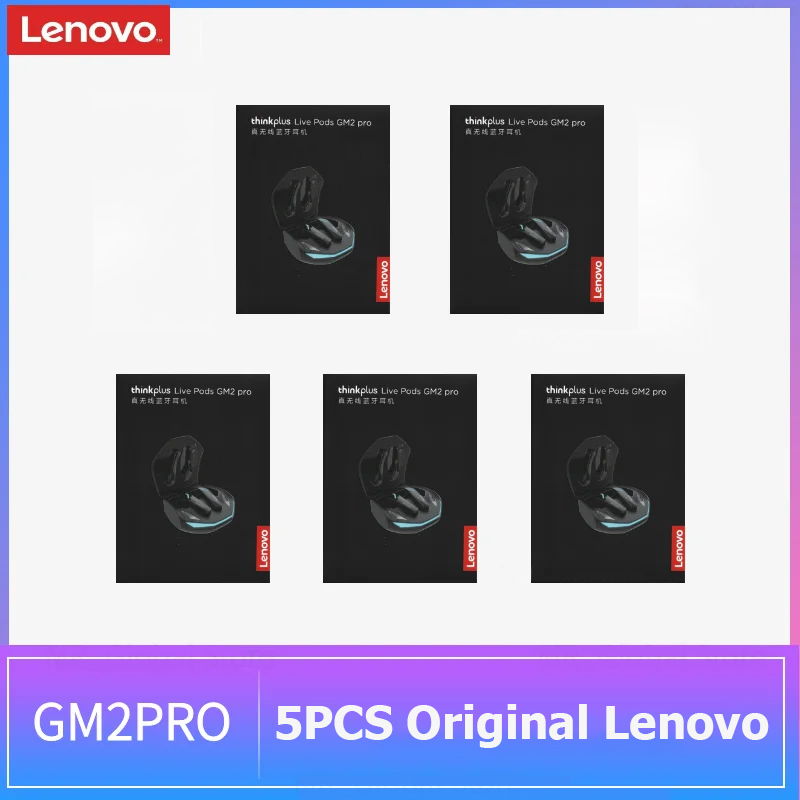 5 pçs original lenovo gm2 pro sem fio bluetooth fones de ouvido estéreo redução ruído universal esportes microfone para xiaomi