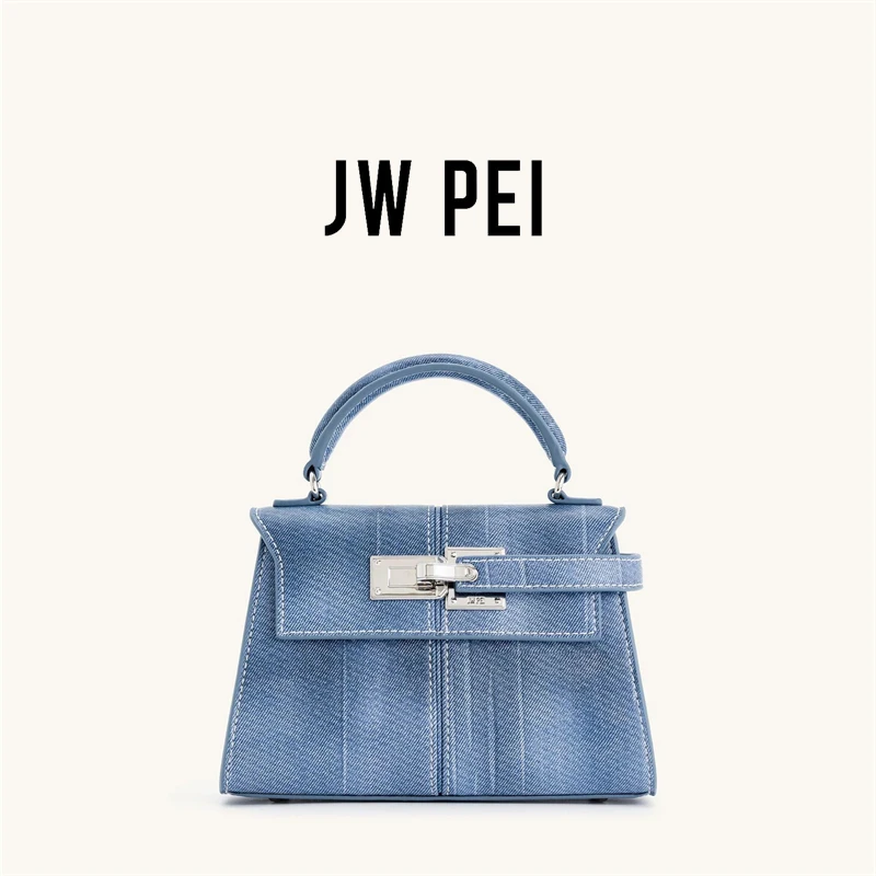 Sac à main femme JW PEI Elise – Nouveau sac fourre-tout en jean bleu tendance 2026 – Petit sac bandoulière carré – Sac femme premium