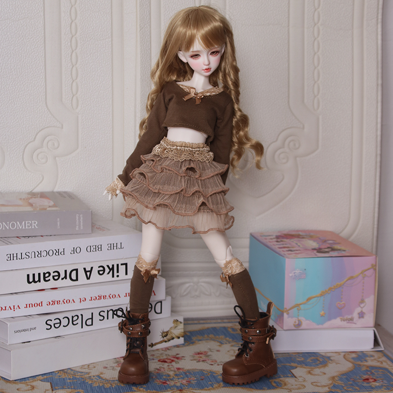 Pakaian Boneka Baru 30/45/60cm untuk Boneka Bjd 1/3 1/4 1/6 Set Rok Cokelat Mainan Anak Perempuan Aksesoris Boneka