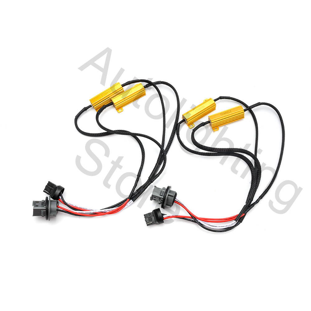 Annuleur d'iode en métal, lampe à LED de décodage, résistance de charge OCB, 7443 T20 W21/5W, arc, clignotant, hyper flash, 50W, 8OHM, 2 pièces