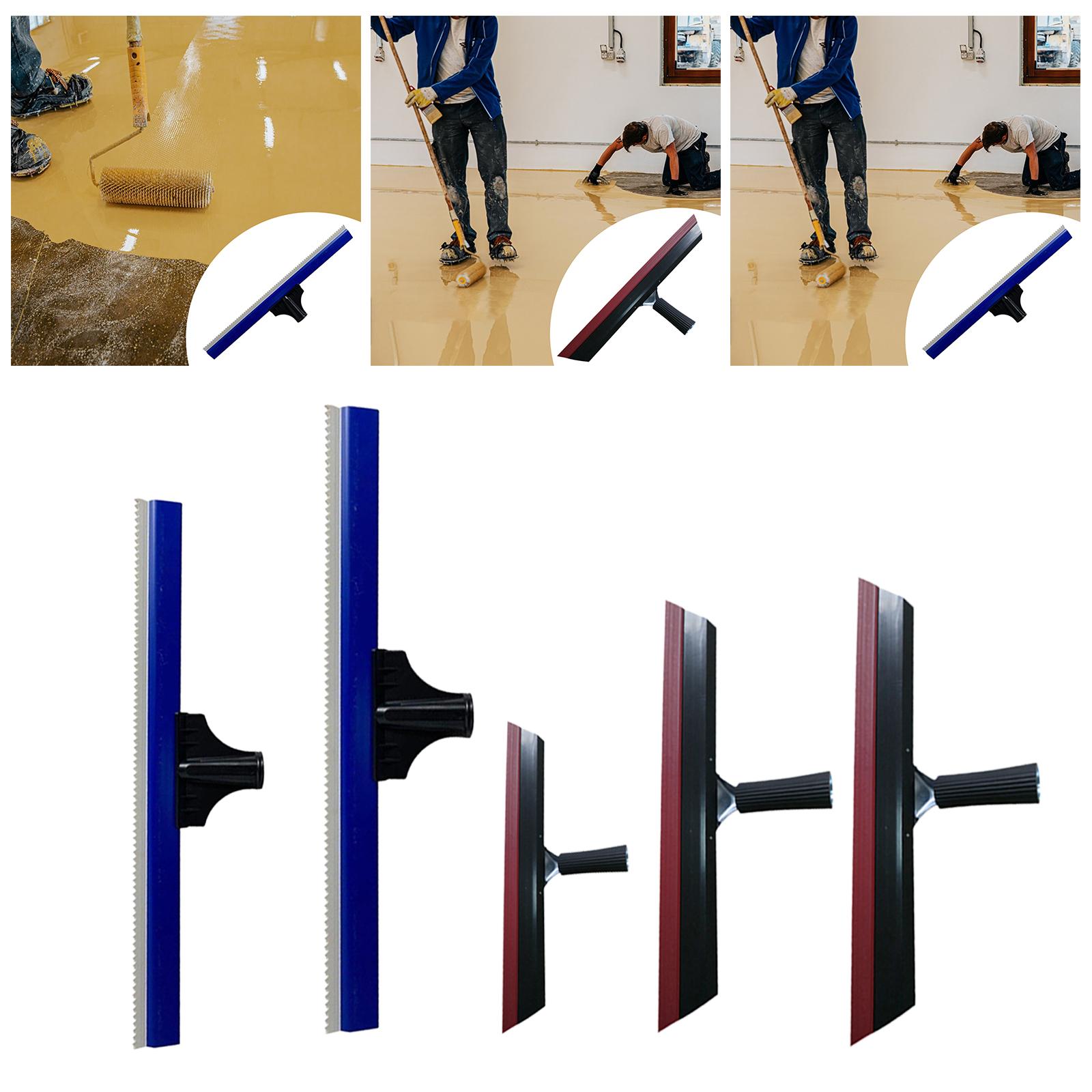 Heavy Duty Epoxy Floor Rake Notched Rubber Squeegee Spreader for Self Leveling Paint Application