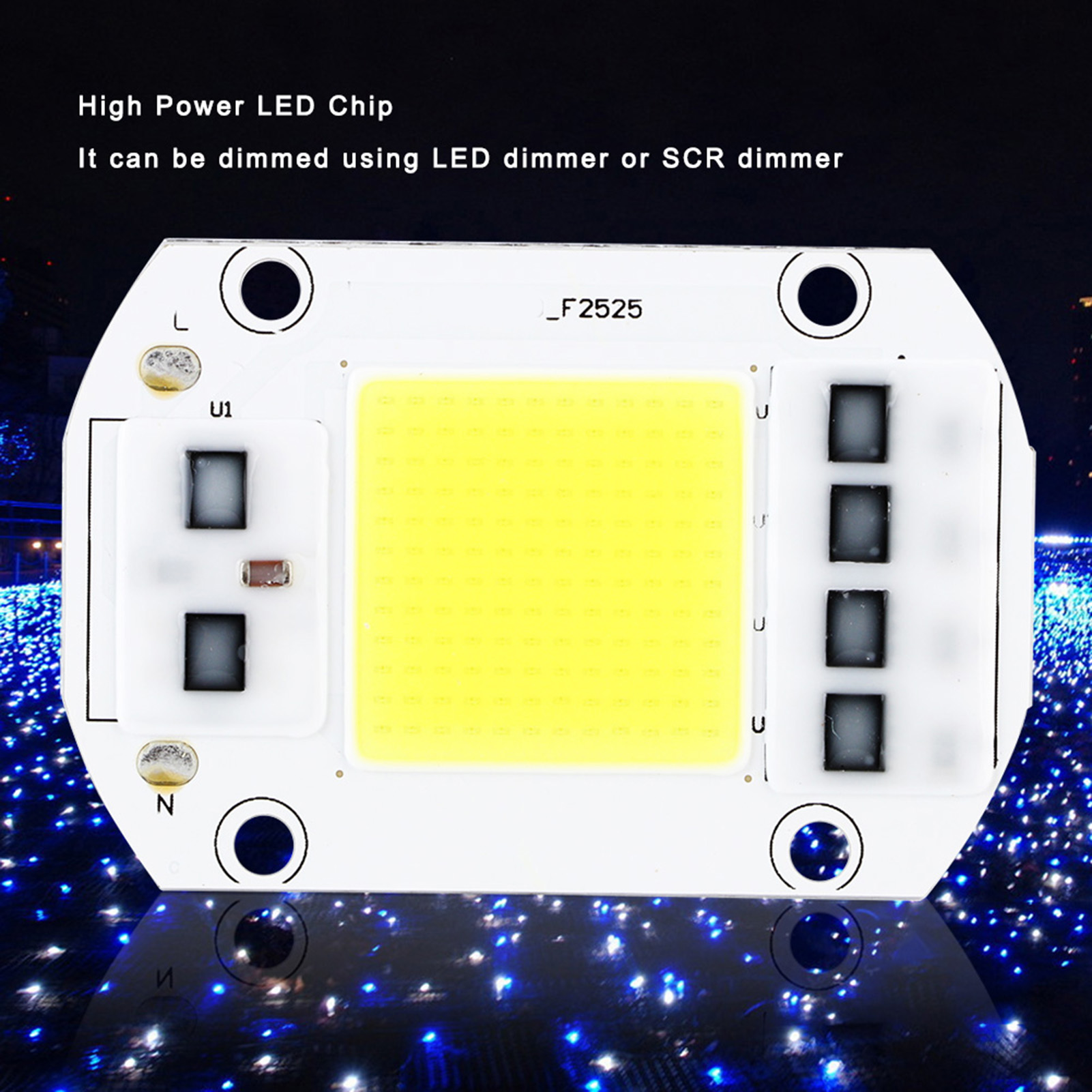 Moduły LED COB o dużej mocy, 100W, 220V, z białym światłem (cool white), odpowiednie do oświetlenia wewnętrznego i zewnętrznego.