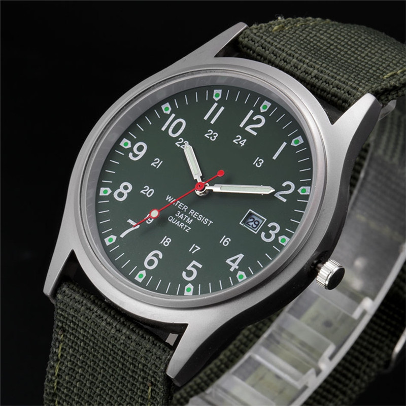 Relojes baratos de marca para niños, moda informal para hombres, banda de nailon, regalos deportivos del ejército, reloj de pulsera de cuarzo con fecha, reloj fluorescente Masculino