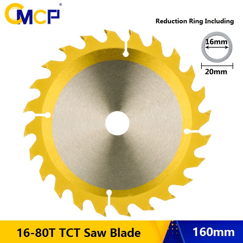 Hoja de sierra CMCP 150mm 160mm TCT disco de corte de madera recubierto de titianio hoja de sierra Circular herramienta de carpintería
