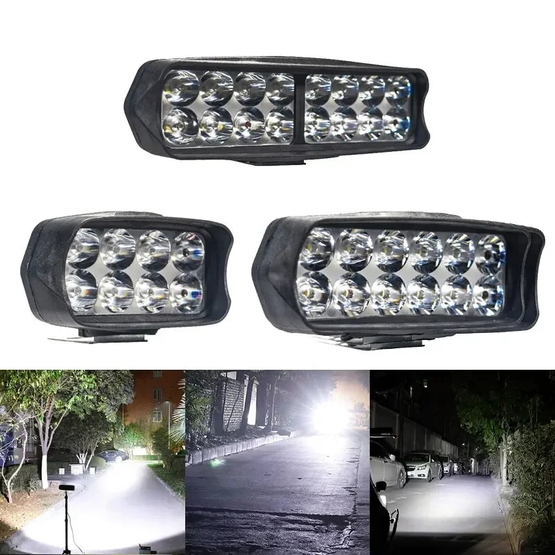 Reflektor motocyklowy 8/12/16 LED światła do jazdy wodoodporny reflektor pomocniczy skuter reflektor zewnętrzny akcesoria do świateł przeciwmgielnych