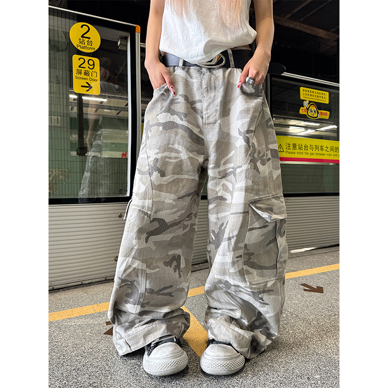 Y2K Männer Hosen Harajuku Vintage Camouflage Muster Baggy Casual Jogginghose Hip Hop Gothic Männer Frauen Breite Bein Hosen Streetwear