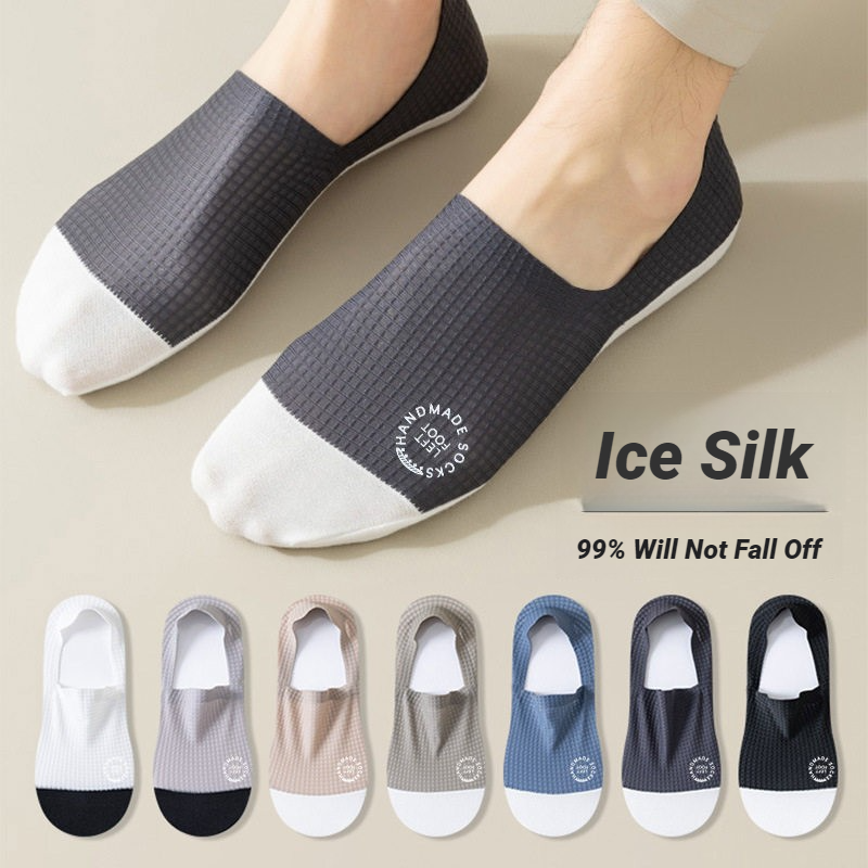 Onzichtbare wafelpatroon bootsokken voor heren, dun, ademend, comfortabel, van hoge kwaliteit, zweetabsorberend, casual mesh sokken