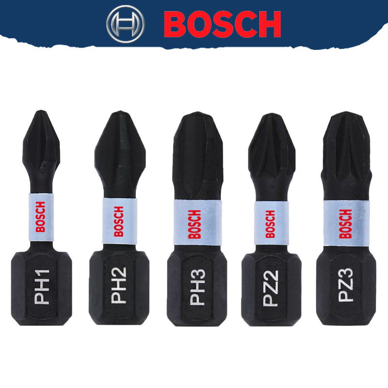 BOSCH Originele Impact Control Schroevendraaier Bit PH1/PH2/PH3/PZ2/PZ3 S2 Gemodificeerde Staal Hoge hardheid Power Tool Bijlagen