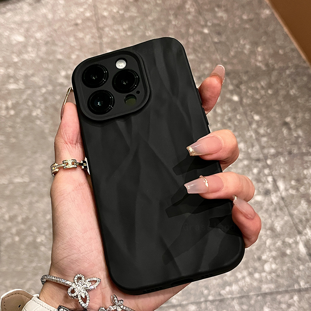 Zachte siliconen telefoonhoes voor iPhone 11 12 13 14 15 16 Pro Max X Xs XR Max 7 8 Plus Candy Bumper Fold Patroon Cover