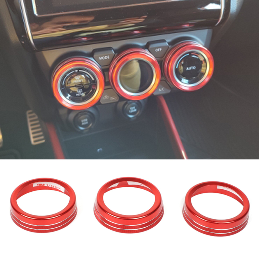 Nieuwe 3 Stuks Auto Airconditioning Knop Schakelaar Trim Voor Suzuki Jimny 2019 2020 2021 2022 Aluminium Decoratie Ring