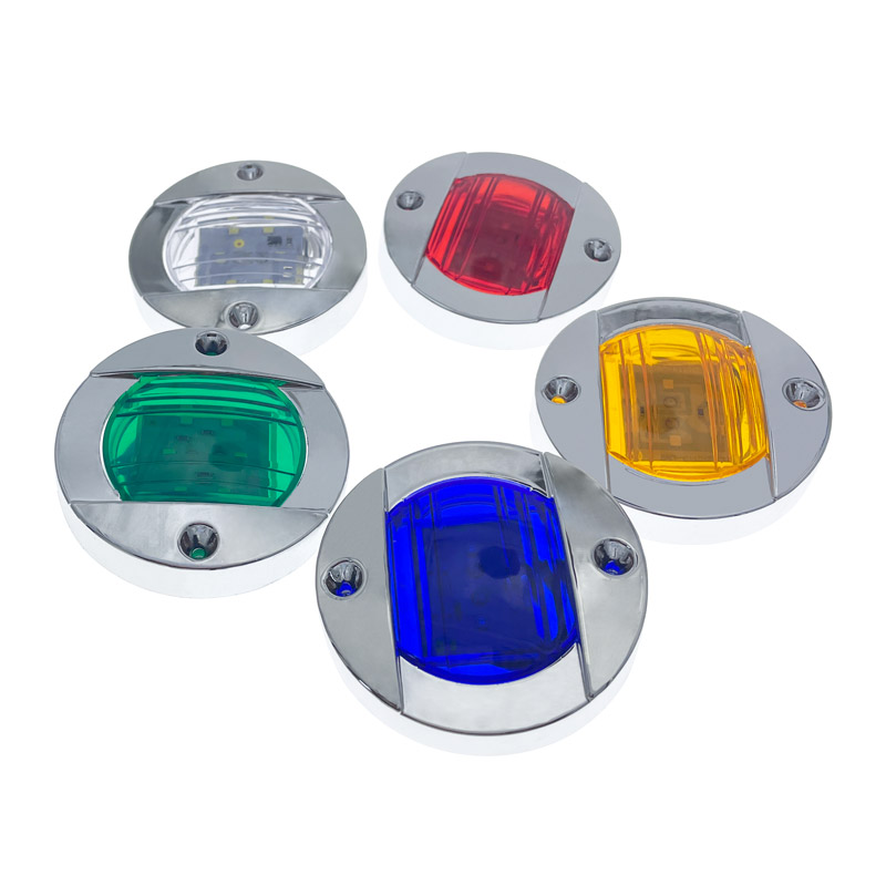 1 pièces DC12V/24V Marine bateau arrière LED feu arrière rond blanc froid LED feu arrière Yacht accessoire bleu/blanc/jaune/vert/rouge