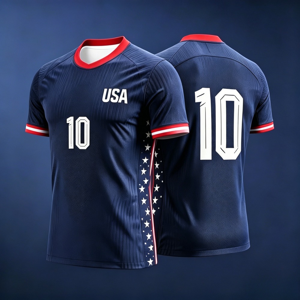 Maglia da Calcio USA, T-shirt da Allenamento Uomo/Donna, Asciugatura Rapida, Stampa alla Moda, Manica Corta, Maglietta Sportiva per Tifosi
