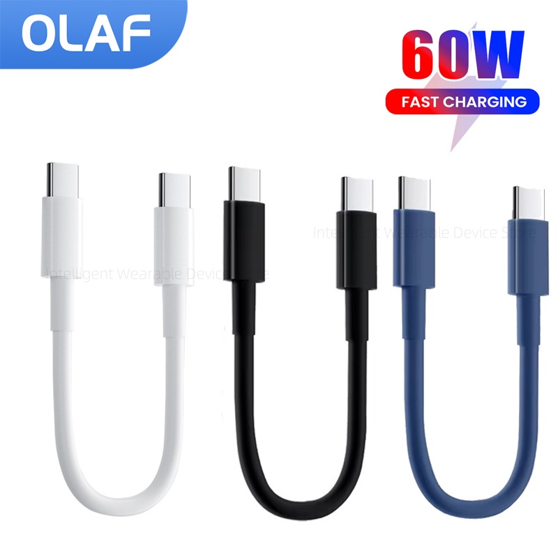 1-3 PCS 30cm Short USB C To Type C Cable 60W Fast Charging Power Bank Cable For Iphone 15 16 Samsung Xiaomi USB C Data Cable