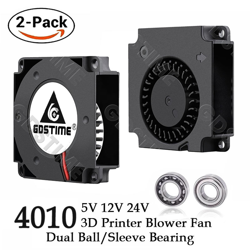 2 uds Gdstime 40mm ventilador de impresora 3D 12V 24V 5V 4010 accesorios de refrigeración de impresora DC Turbo ventilador ventiladores radiales 40x40x10mm