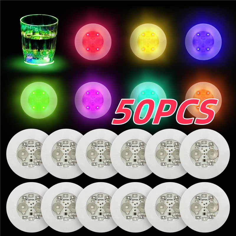 1/10/50 個発光コースター LED バードリンクカップパッドワイン酒ボトルコースター雰囲気ライトカップステッカー発光プロップ