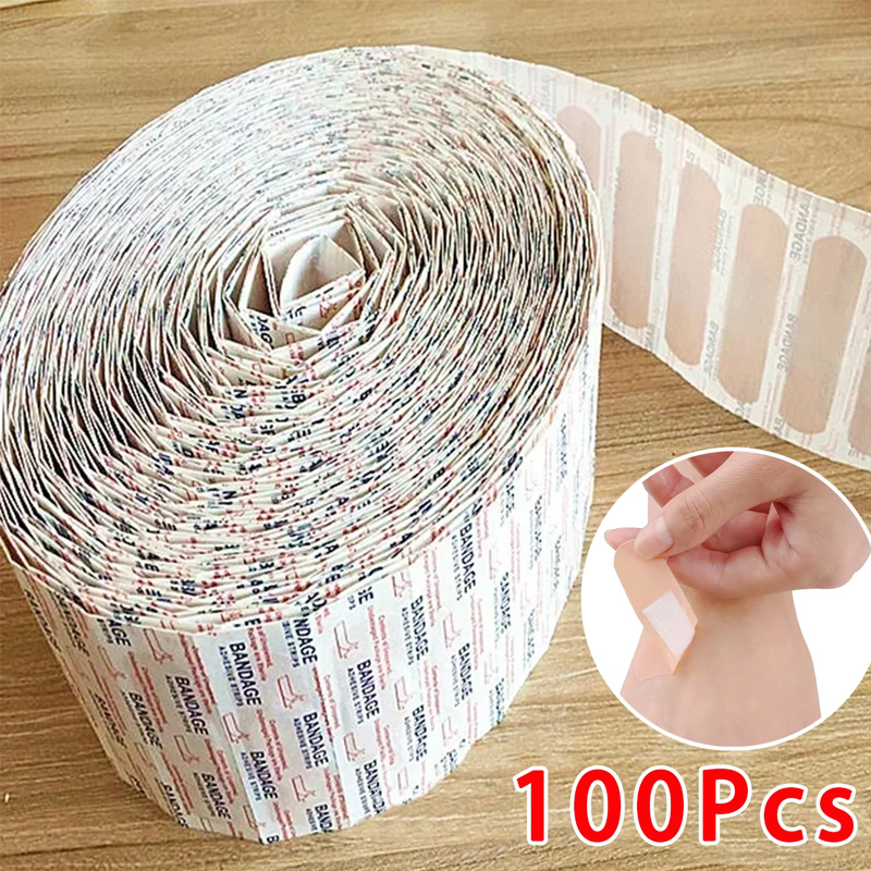 100 pz PE/tessuto non tessuto Benda Adesivo Traspirante Benda Medica di Emergenza Patch Pad Impermeabile Ferita Emostatico Patch
