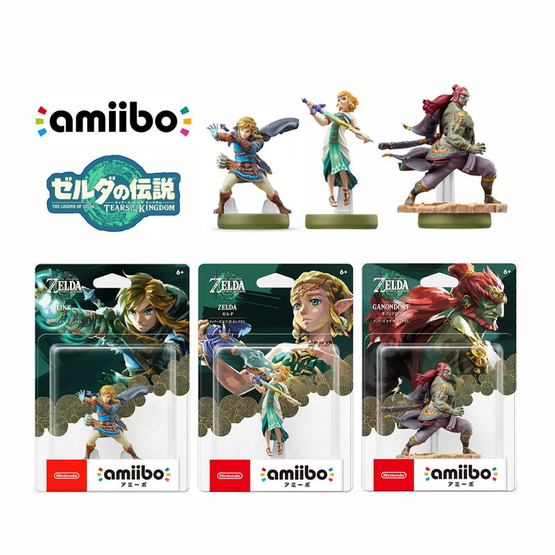 Figurine Nintendo Amiibo The Legend of Zelda Tears of the Kingdom Link Zelda Ganondorf NFC pour Switch OLED Wii U 3DS
