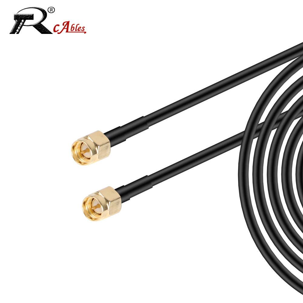 Câble RG58 SMA Mâle vers SMA Mâle, Câble d'extension d'antenne WiFi SMA Femelle traversant le panneau 1M/20CM/50CM/5M/20M, Pigtail SMA 50 Ohm