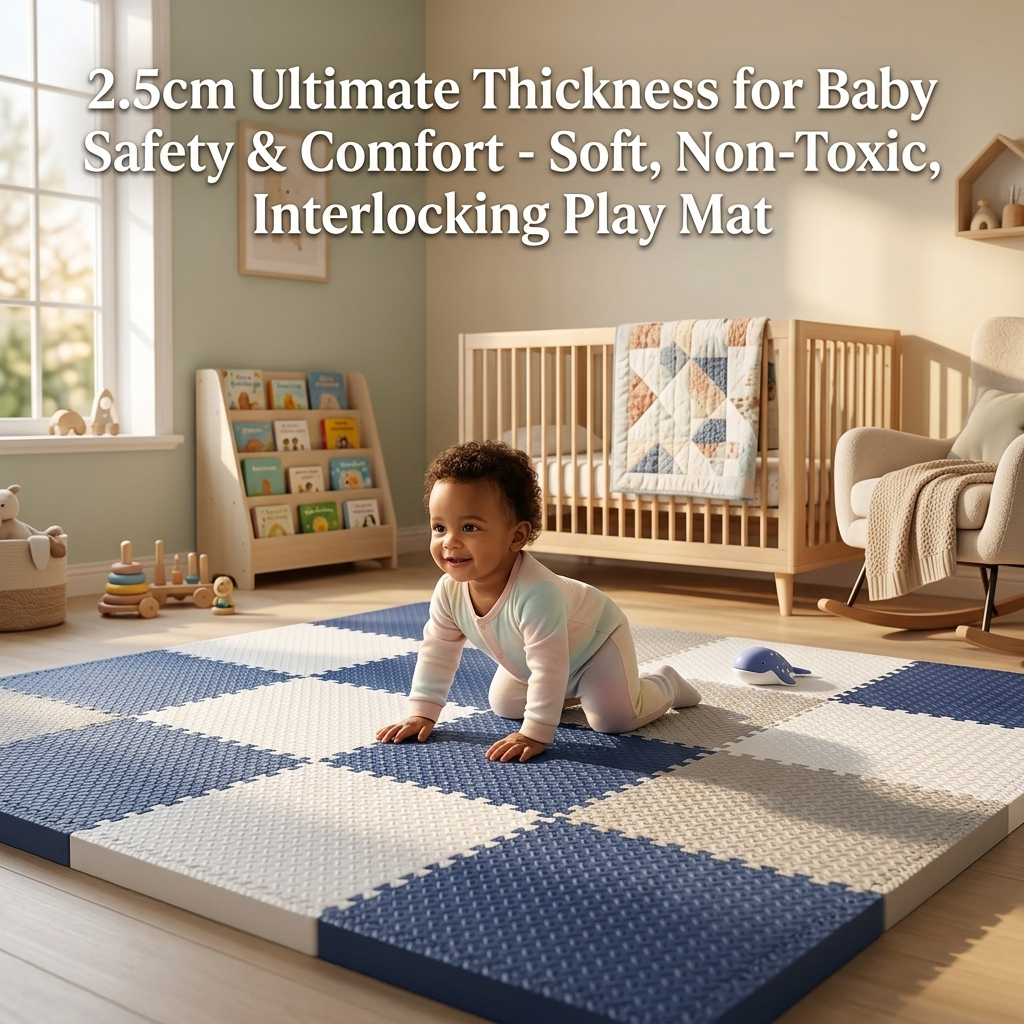8 Stück 60x60cm Dicke 25mm Professionelle Ineinandergreifende EVA-Schaumstoff-Spielmatte für Kinder Weiche Wasserdichte Puzzle-Matten Teppich