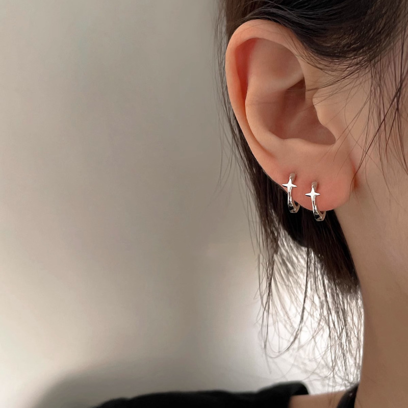 VENTFILLE Stern-Ohrring aus 925er-Sterlingsilber für Damen und Mädchen, persönlicher Originalität, Trend, Hip-Hop, neutraler Schmuck, Geschenk, Dropshipping
