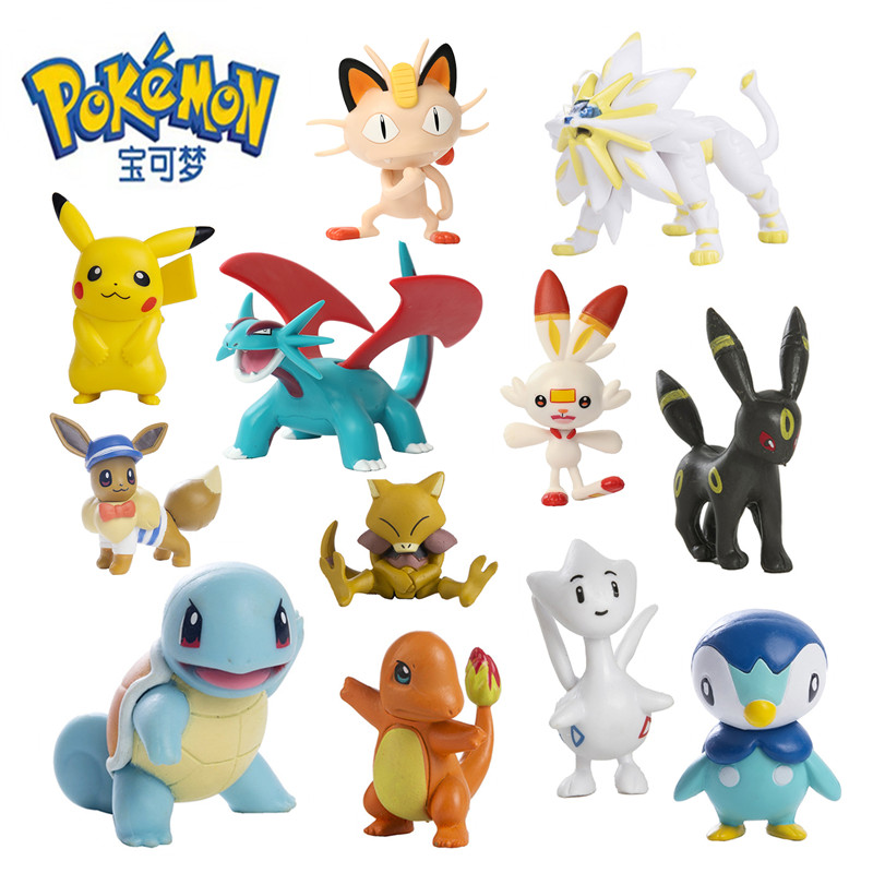 Nuove Figure Anime Pokémon da 4-13 cm, Modellini di Pikachu, Bulbasaur, Charmander, Collezione Cosplay, Giocattoli da Collezione
