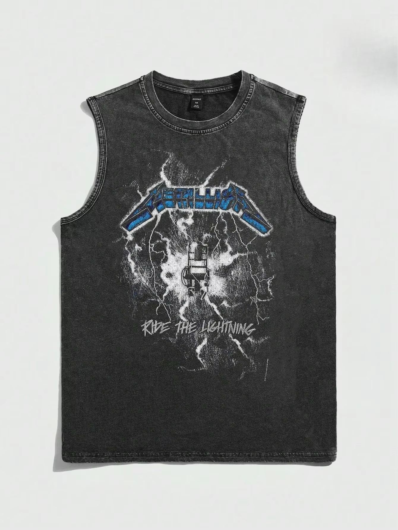 Amerykański Zespół Rockowy Nadrukowany Vintage Sprany Sportowy Bezrękawnik Bawełniany Męski T-shirt Bez Rękawów Hip-hop Odzież na Siłownię Tank Top Lato 2026