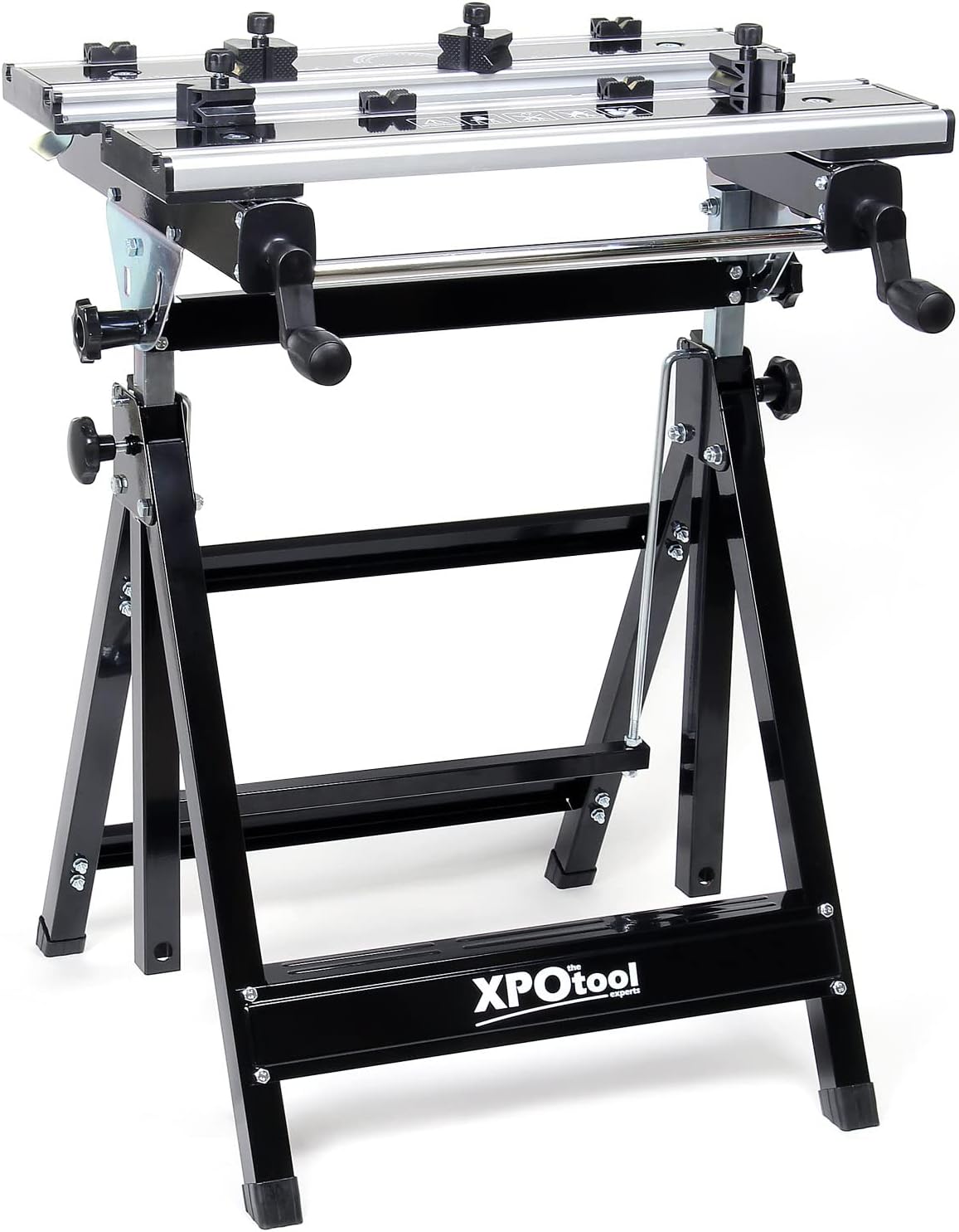 XPOtool Banco de trabajo portátil y plegable Máx 100 kg de altura regulable y 77-107 cm