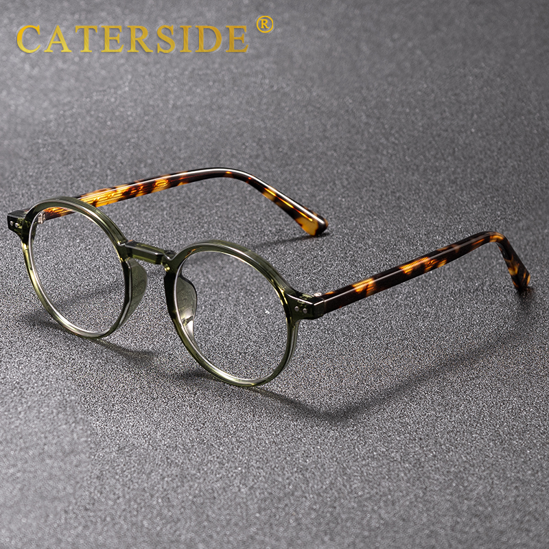 Okulary korekcyjne CATERSIDE Retro męskie okrągłe wysokiej jakości oprawki TR90 damskie bezmocne soczewki okulary do komputera
