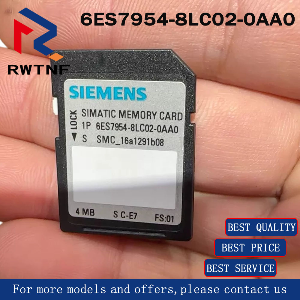 การ์ดหน่วยความจำ SIEMENS 4MB ของแท้ใหม่เอี่ยม รุ่น 6ES7954-8LC02-0AA0 สำหรับโมดูล PLC ซีรีส์ SIMATIC S7-1200 และ 1500 โดยเฉพาะ