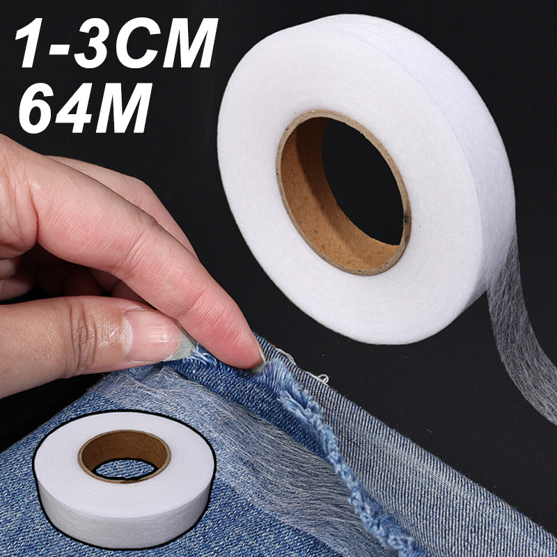1-3 ซม.Universal เสื้อผ้า Interlining กาวผ้า DIY กาวสองหน้า Hem เทป Interlining Web เครื่องแต่งกายอุปกรณ์เสริม 64M