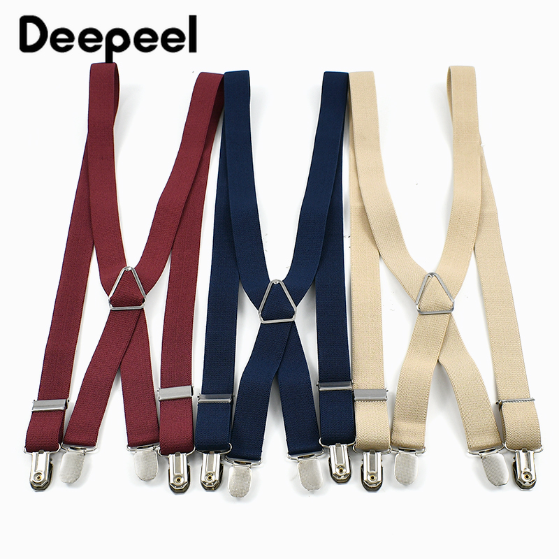 Deepeel 2,5*100 см мужские подтяжки 4 зажима эластичный регулируемый ремень для взрослых мужские подтяжки для брюк вешалка JockStrap аксессуары