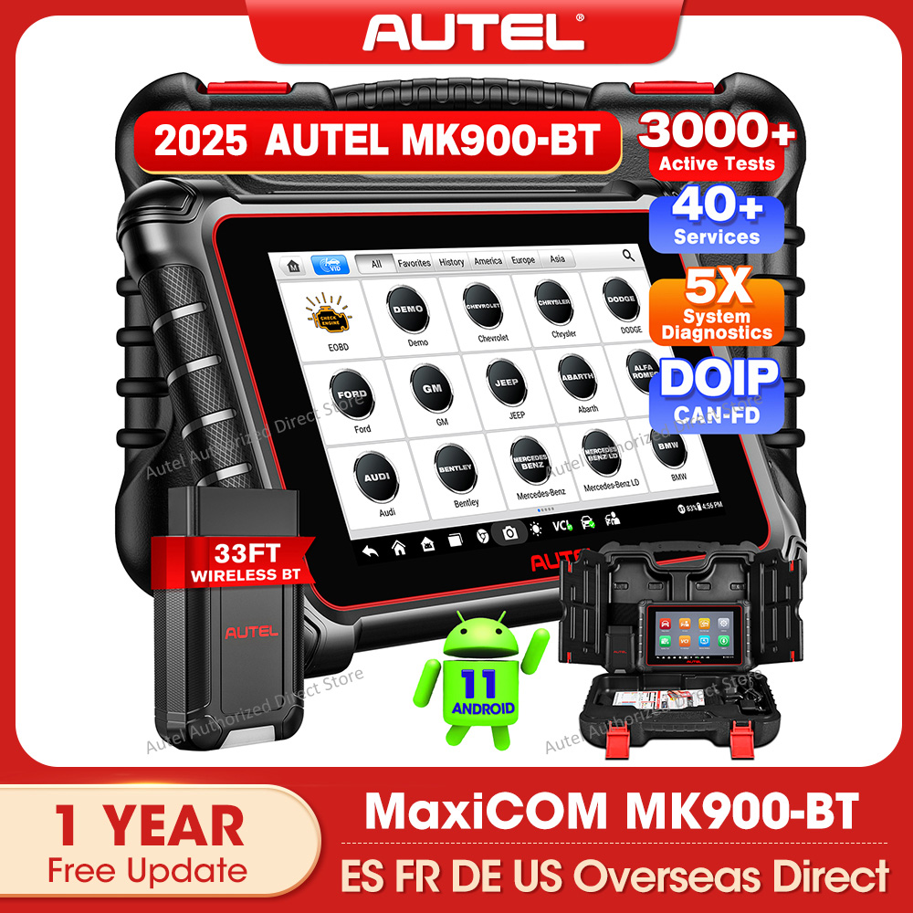 2025 najnowsze narzędzia diagnostyczne samochodu MaxiCOM MK900BT skaner dwukierunkowy, CAN FD i DoIP, 40+ usług ulepszonych MK808S MK808BT PRO