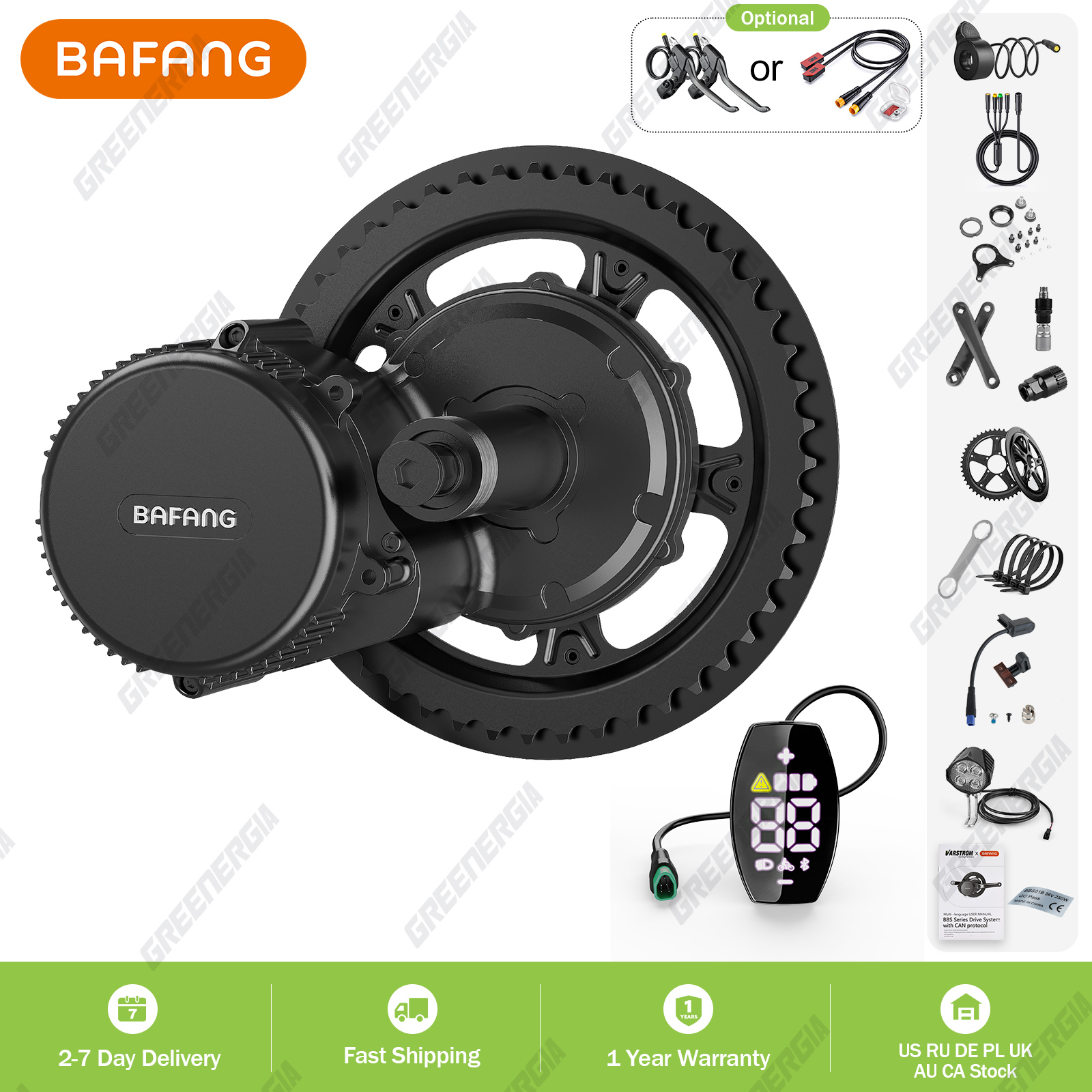 Bafang มอเตอร์ขับเคลื่อนกลาง1000W 750W 500W 250W 350W ชุดแปลงจักรยานไฟฟ้า BBS01B BBS02B bbshd M325 M215ชุดจักรยานไฟฟ้า