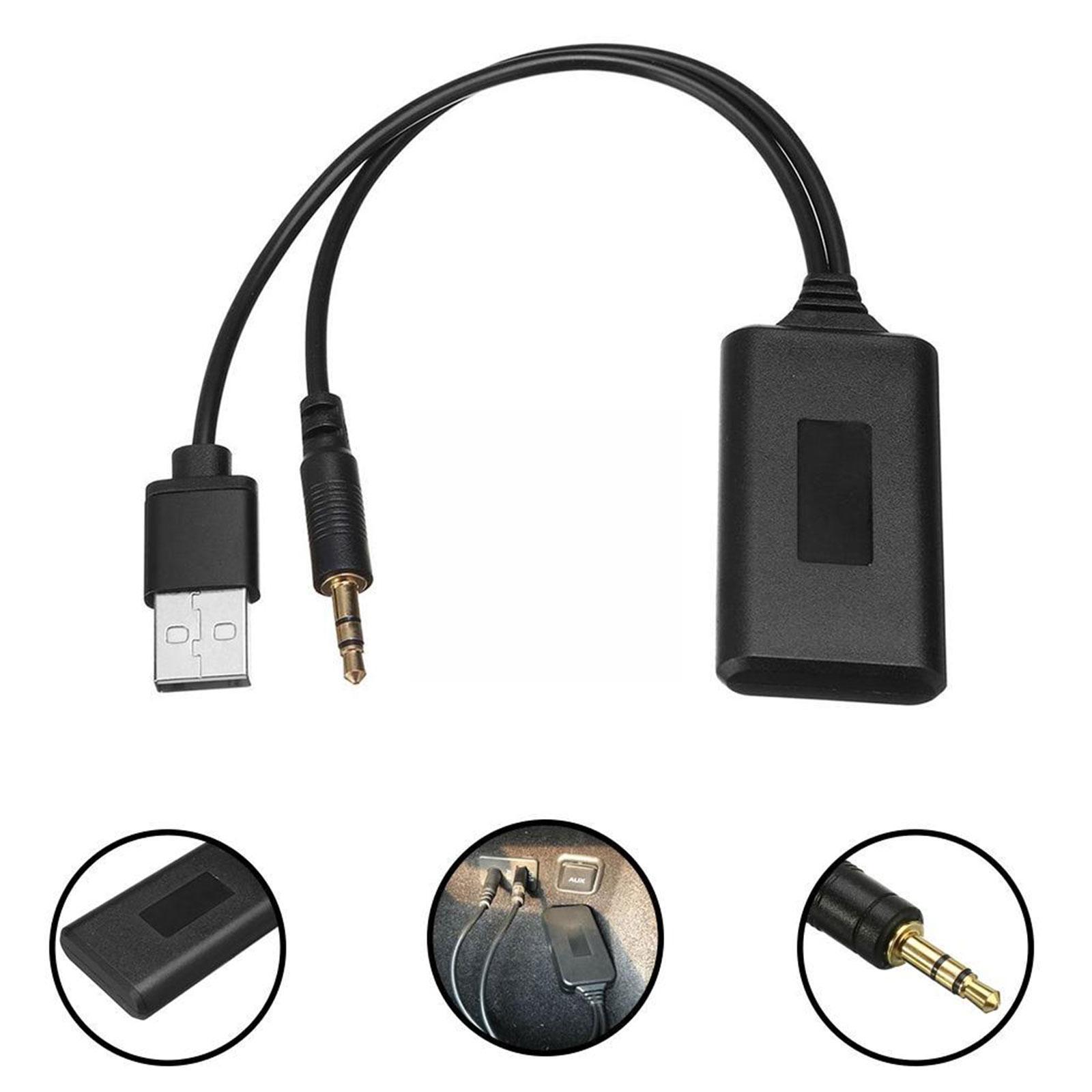 Adaptador de audio Bluetooth para coche para BMW E90 E91 Receptor de música inalámbrico con conexión auxiliar de 3,5 mm y soporte USB