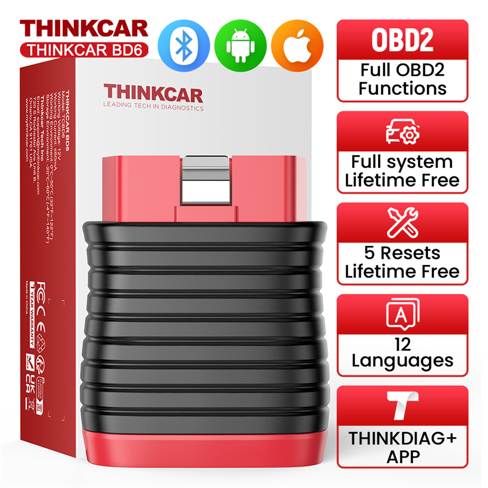 Thinkcar Bd6 Obd2 Scanner Volledig Systeem Diagnostische Tool 5 Reset Levenslange Gratis Draadloze Auto Code Lezer Draagbare Reparatie Tool