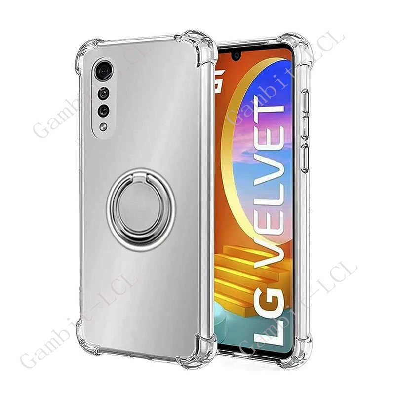 Per LG Velvet 5G 2020 6.8 "LM-G900N LM-G900 LM-G900EM Anello posteriore Staffa di supporto Cassa del telefono Morbida copertura antiurto originale